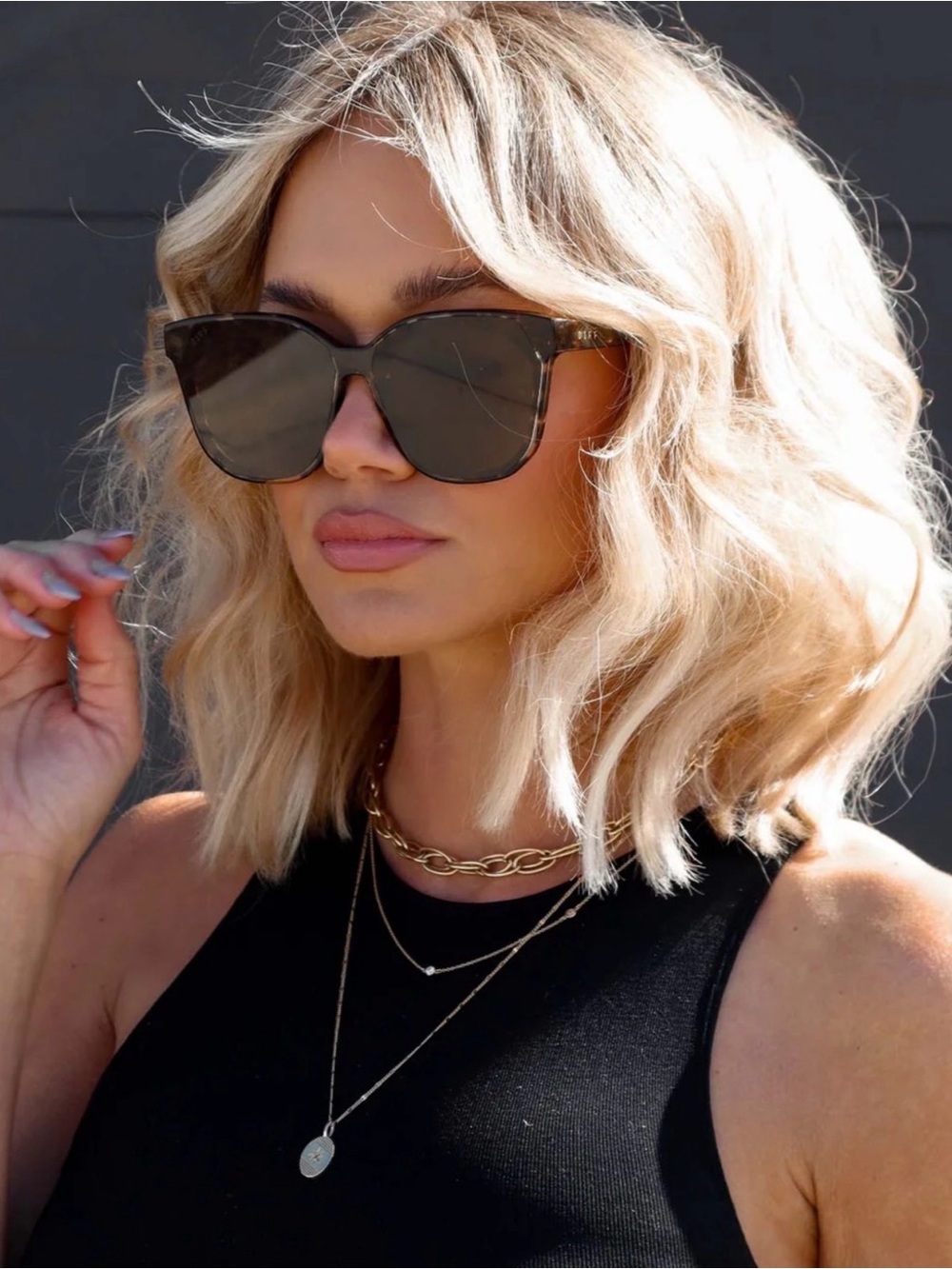 DIFF | Gia Espresso Tortoise Grey Sunglasses